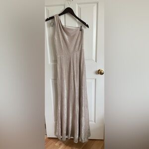 Jenny Yoo One Shoulder Champagne Dress